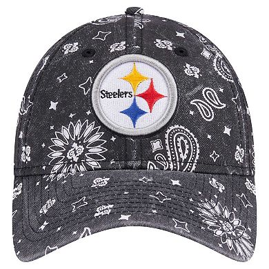 Women's New Era Black Pittsburgh Steelers Paisley 9TWENTY Adjustable Hat
