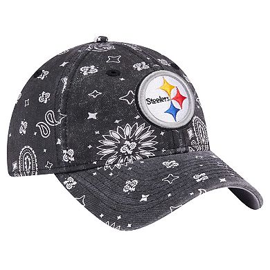 Women's New Era Black Pittsburgh Steelers Paisley 9TWENTY Adjustable Hat