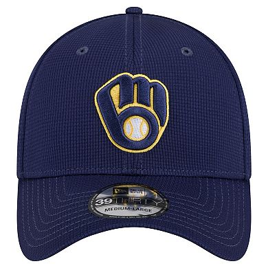 Men's New Era Navy Milwaukee Brewers Active Pivot 39THIRTY Flex Hat