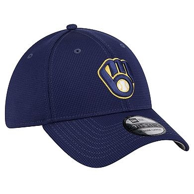 Men's New Era Navy Milwaukee Brewers Active Pivot 39THIRTY Flex Hat