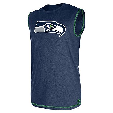 Men's New Era College Navy Seattle Seahawks Tank Top