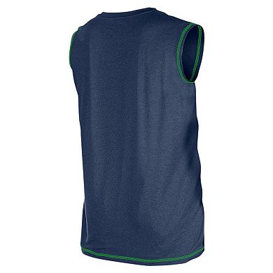 Men's New Era College Navy Seattle Seahawks Tank Top