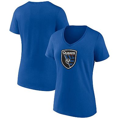 Women's Fanatics Branded Blue San Jose Earthquakes Logo V-Neck T-Shirt