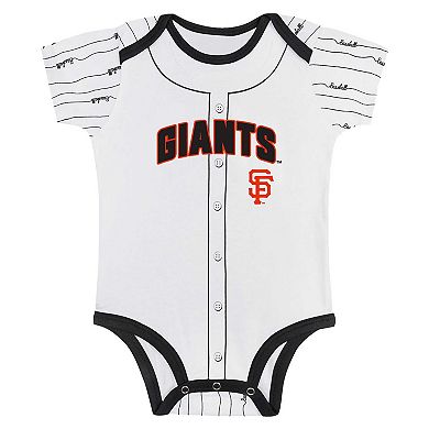 Newborn & Infant Gray/White San Francisco Giants Two-Pack Play Ball Bodysuit Set