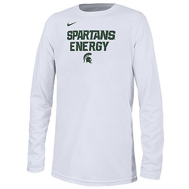 Youth Nike  White Michigan State Spartans 2024 On-Court Bench Energy T-Shirt