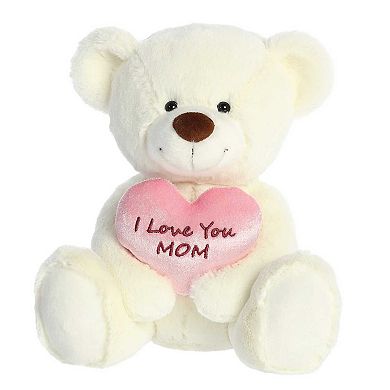 Aurora Medium White Mother's Day 11" I Love You Mom Bear Heartwarming Stuffed Animal