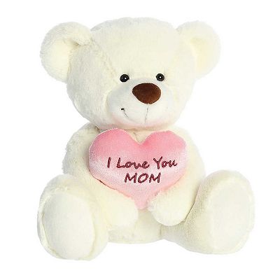 Aurora Medium White Mother's Day 11" I Love You Mom Bear Heartwarming Stuffed Animal