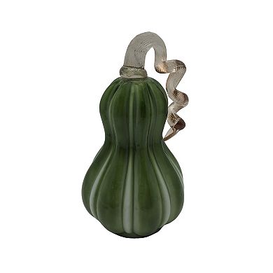 Celebrate Together??? Fall Green Stripe Glass Gourd