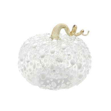 Celebrate Together??? Fall White Texture Glass Pumpkin