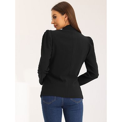 Work Office Blazers For Women's 2024 Shawl Collar Puff Sleeve Suit Blazer Jackets