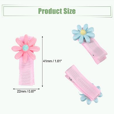 1 Set Flower Shape Hair Clips Cartoon Fabric Hair Clips For Girls