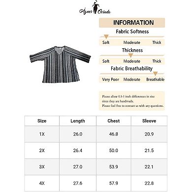 Plus Size Tops For Women V Neck 3/4 Sleeve Knit Blouse Tee Shirt Stripe Boho Tops