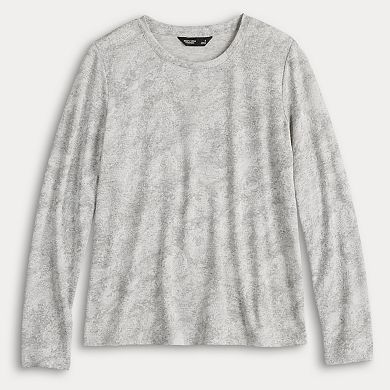 Women's Simply Vera Vera Wang Long Sleeve Crew Neck Tee