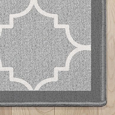 Well Woven Kings Court Brooklyn Trellis Gray Flat-Weave Area Rug