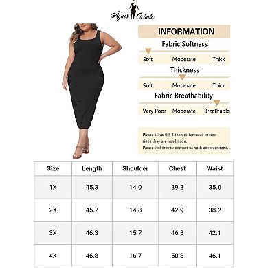 Plus Size Dress For Women Basic Sleeveless Sundress Maxi Beach Tank Dress