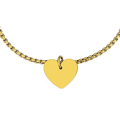 Aqua Moda Waterproof Gold Tone Stainless Steel Heart Bracelet