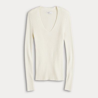 Women's Nine West V-Neck Rib Pullover