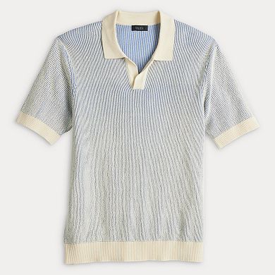 Men's For The Republic Short Sleeve Johnny Collar Ribbed Polo