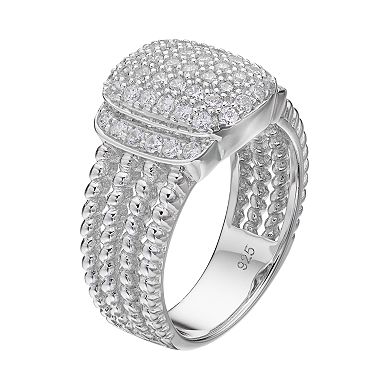 Sterling Silver Cubic Zirconia Pave Ring