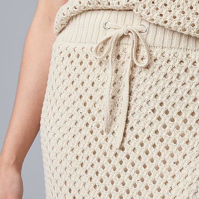Women's Simply Vera Vera Wang Mesh Knit Drawstring Midi Skirt