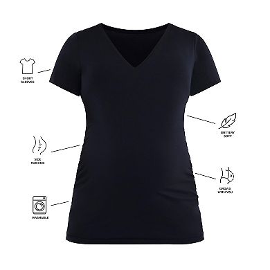 Maternity Motherhood® Side Ruched V-Neck Tee