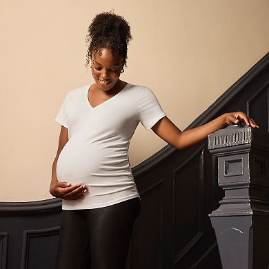 Maternity Motherhood® Side Ruched V-Neck Tee