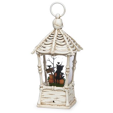 Roman Light-Up Pumpkin Scene Halloween Skull Lantern Glitter Snow Globe