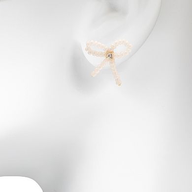 LC Lauren Conrad Simulated Pearl Bow Stud Earrings