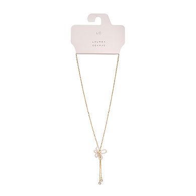LC Lauren Conrad Simulated Pearl Flower Y Necklace