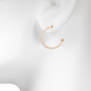 LC Lauren Conrad Simulated Pearl Hoop Earrings