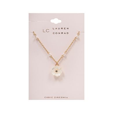 LC Lauren Conrad Simulated Opal Flower Pendant Necklace
