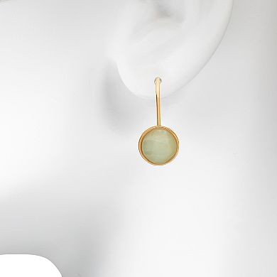 LC Lauren Conrad Gold Tone Circular Stone Drop Earrings