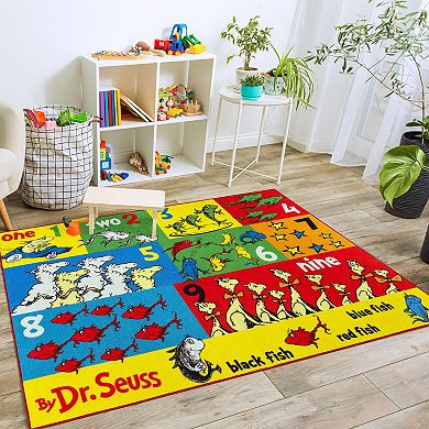 Dr. Seuss' One Fish, Two Fish, Red Fish, Blue Fish Counting Area Rug