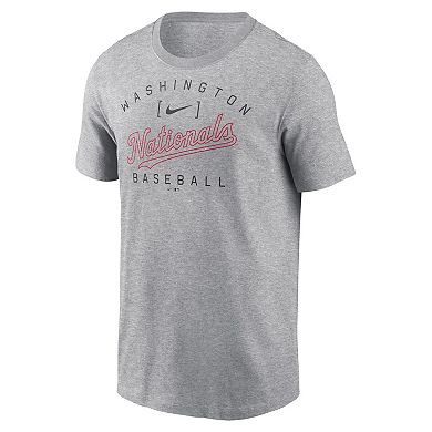 Men's Nike Heather Gray Washington Nationals Home Team Athletic Arch T-Shirt