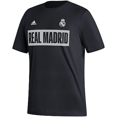 Men's adidas Black Real Madrid Culture Bar T-Shirt