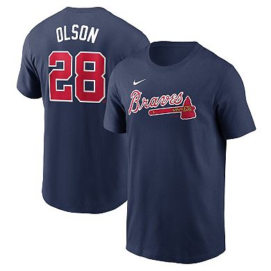 Men's Nike Matt Olson Navy Atlanta Braves Fuse Name & Number T-Shirt