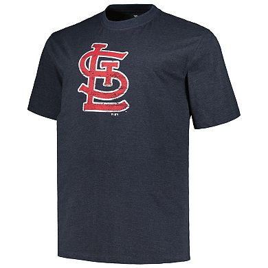 Men's Profile Heather Navy St. Louis Cardinals Big & Tall Weathered Logo T-Shirt