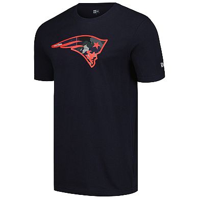 Men's New Era Navy New England Patriots Camo Logo T-Shirt