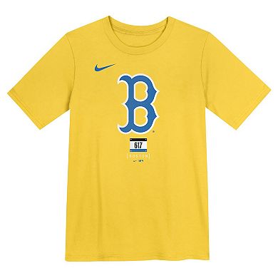 Preschool Nike Gold Boston Red Sox City Connect Large Logo T-Shirt