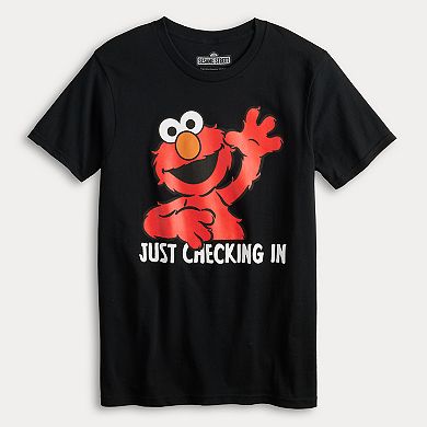 Men's Sesame Street Elmo Just Checking In Graphic Tee