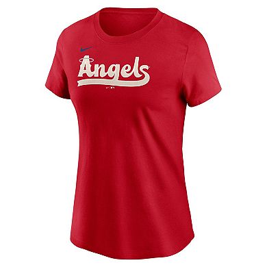 Women's Nike Red Los Angeles Angels City Connect Wordmark T-Shirt