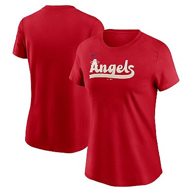 Women's Nike Red Los Angeles Angels City Connect Wordmark T-Shirt