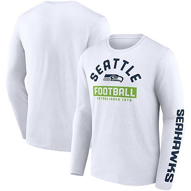 Men's Fanatics Branded White Seattle Seahawks Long Sleeve T-Shirt