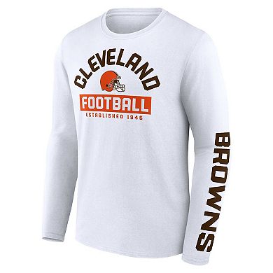 Men's Fanatics Branded White Cleveland Browns Long Sleeve T-Shirt