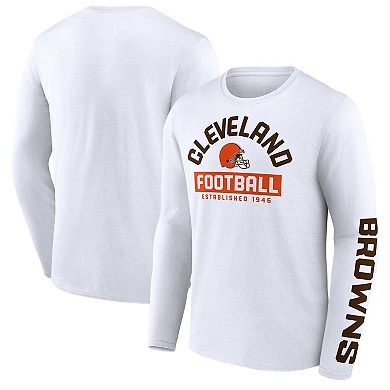 Men's Fanatics Branded White Cleveland Browns Long Sleeve T-Shirt
