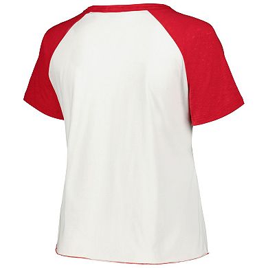 Women's Soft as a Grape White St. Louis Cardinals Plus Size Baseball Raglan T-Shirt