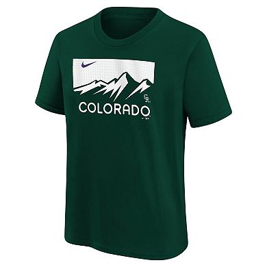 Youth Nike Green Colorado Rockies City Connect Wordmark T-Shirt