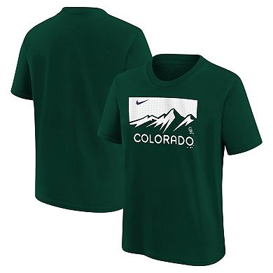 Youth Nike Green Colorado Rockies City Connect Wordmark T-Shirt