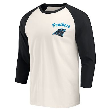 Men's Darius Rucker Collection by Fanatics Black/White Carolina Panthers Raglan 3/4 Sleeve T-Shirt