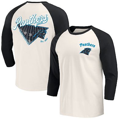 Men's Darius Rucker Collection by Fanatics Black/White Carolina Panthers Raglan 3/4 Sleeve T-Shirt